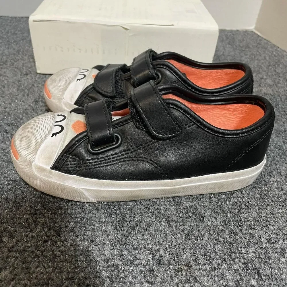 Converse Shoes Infant Size 10 Black Jack Purcell Leather Hook Loop Face